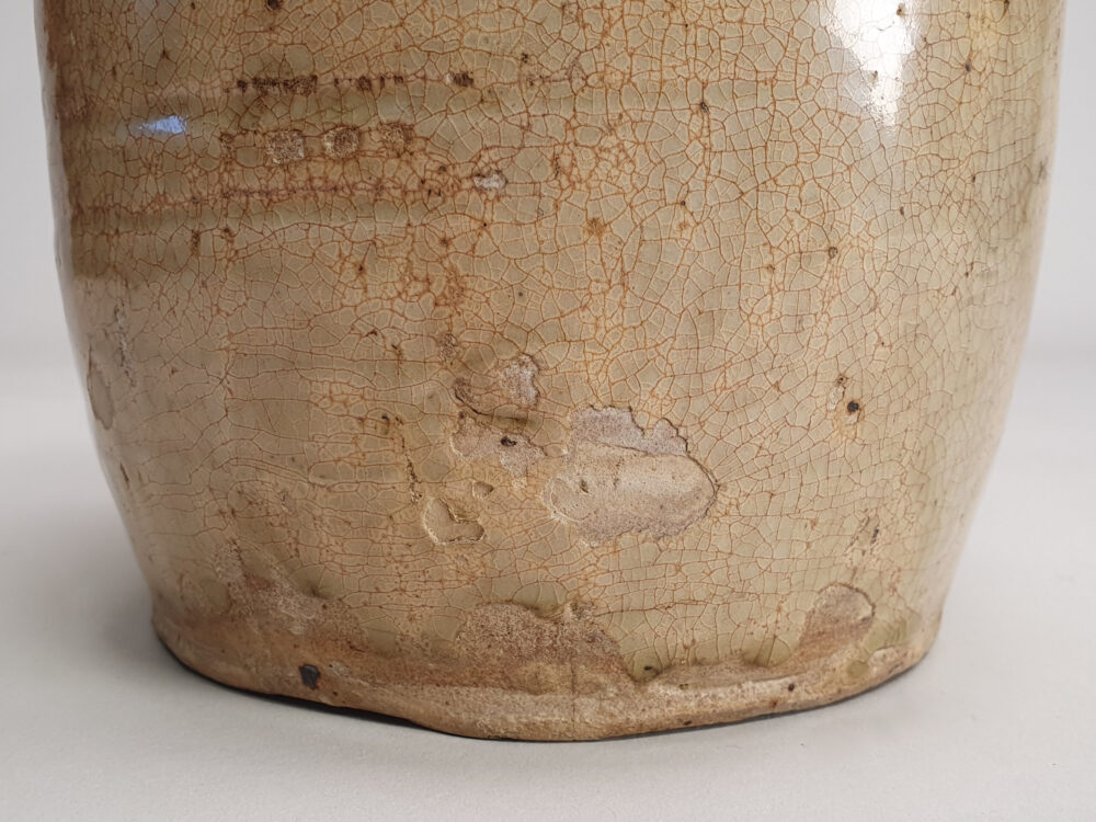 Glazed earthenware antique ceramic Vietnamese Jar from 11th century