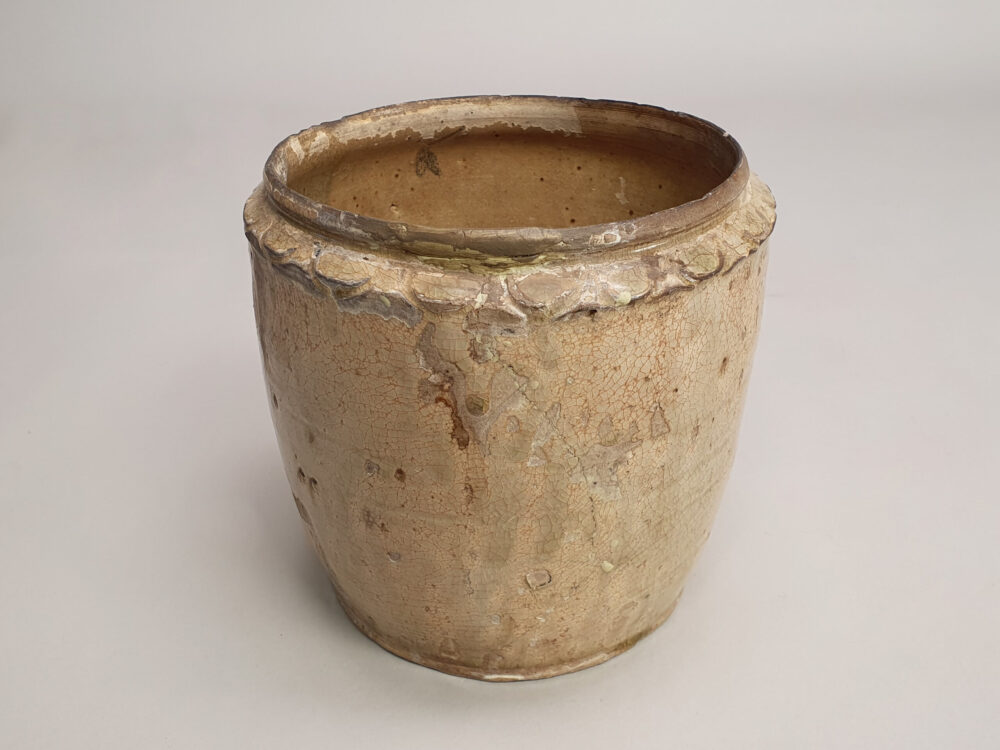Glazed earthenware antique ceramic Vietnamese Jar from 11th century