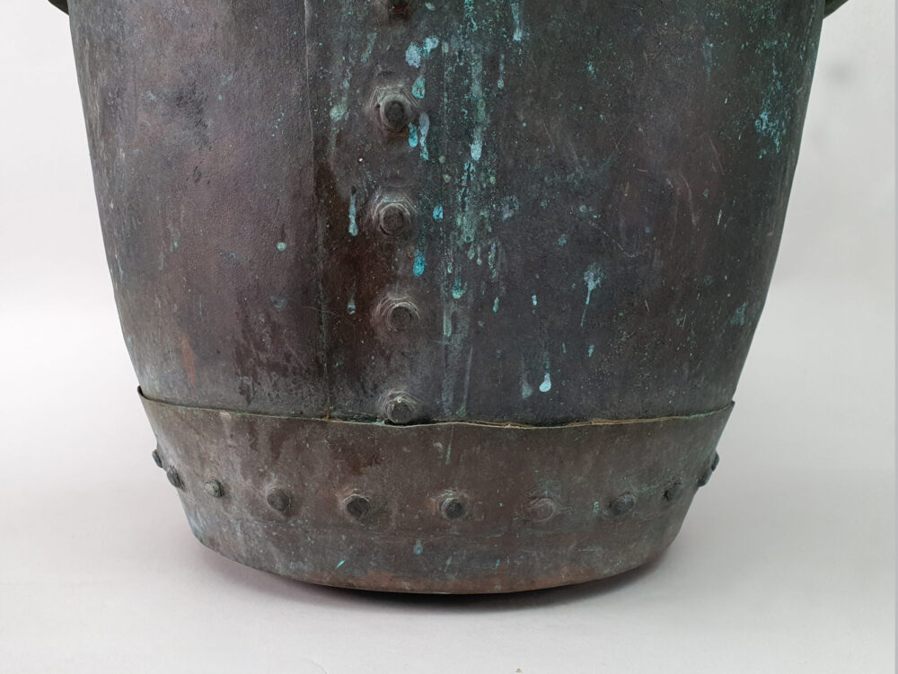 19th century riveted antique copper Planter