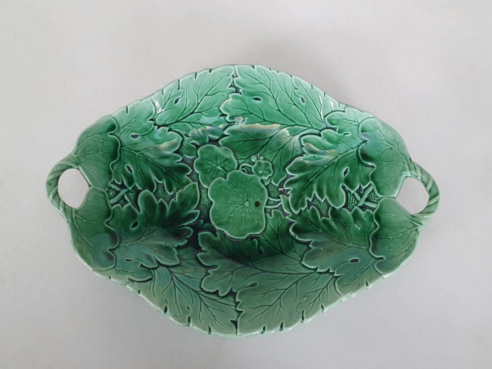 Green Majolica antique Platter or Serving Plate