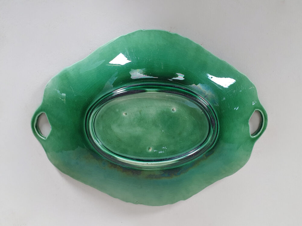 Green Majolica antique Platter or Serving Plate