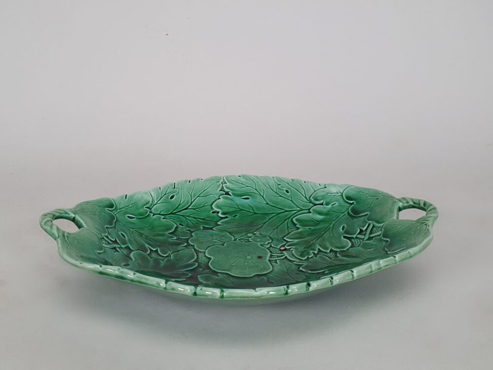 Green Majolica antique Platter or Serving Plate