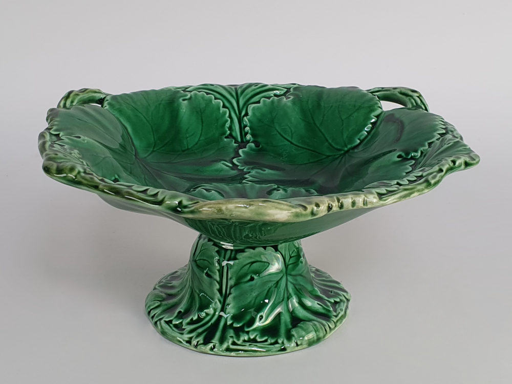 Green Copeland Spode antique majolica 19th century Compote