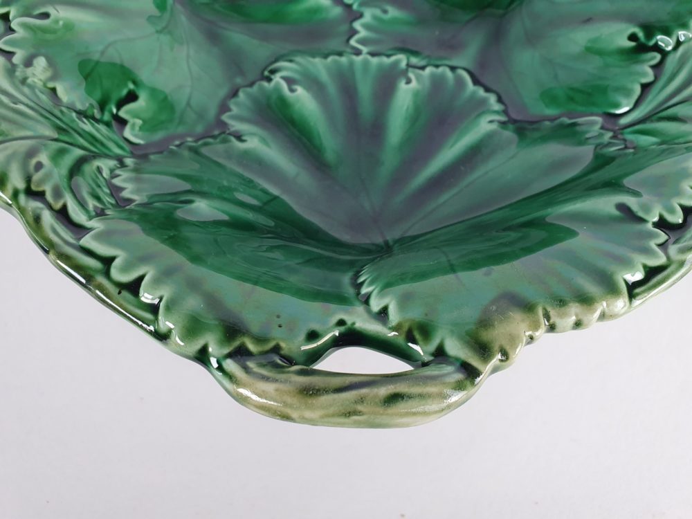 Green Copeland Spode antique majolica 19th century Compote