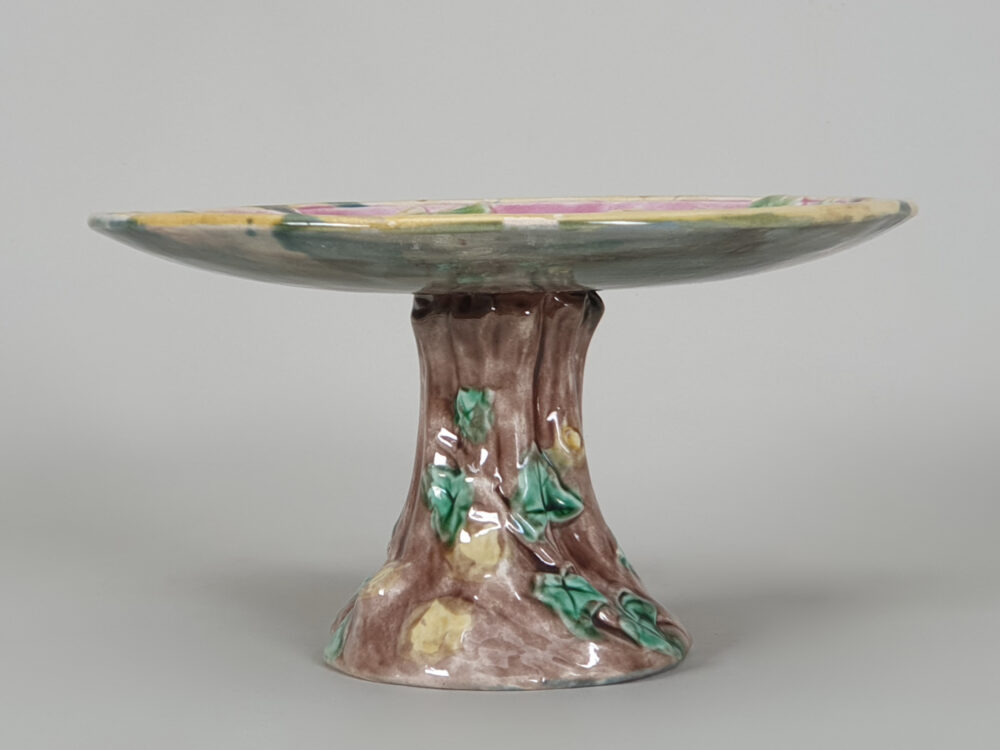 Griffin Smith & Hill majolica antique ceramic Compote, Tazza or Cake Stand