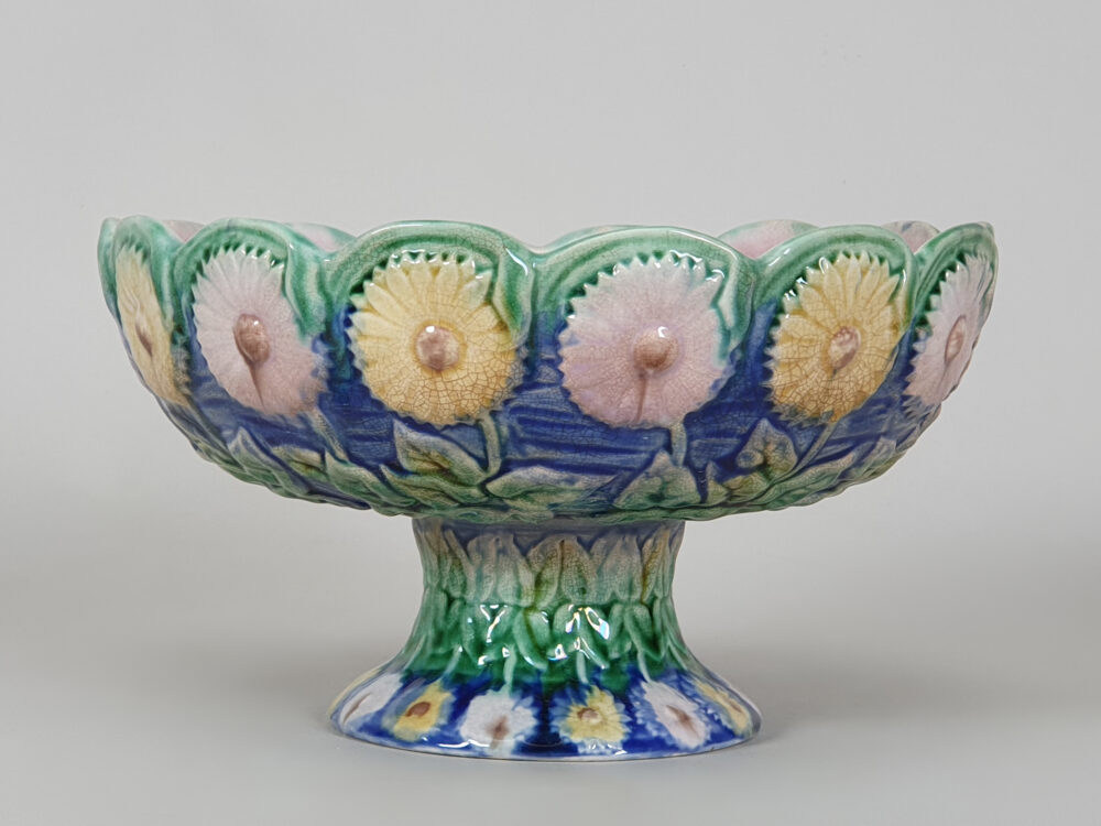Griffin Smith & Hill majolica antique ceramic footed Serving Bowl or Dish