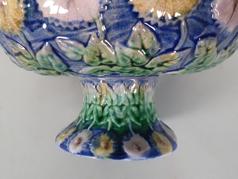 Griffin Smith & Hill majolica antique ceramic footed Serving Bowl or Dish