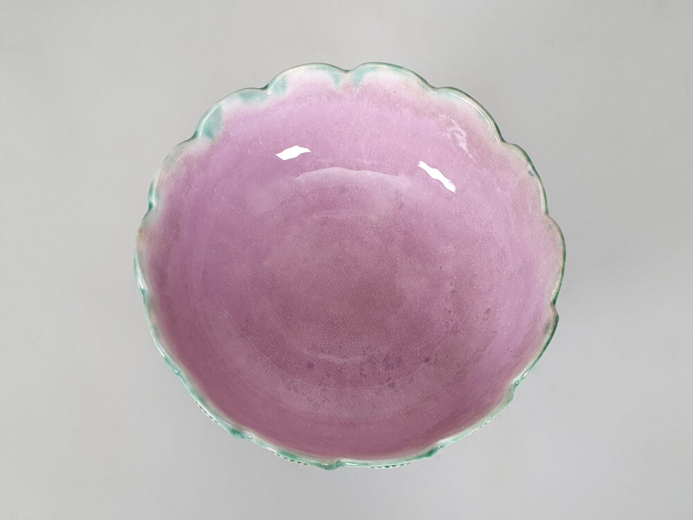 Griffin Smith & Hill majolica antique ceramic footed Serving Bowl or Dish