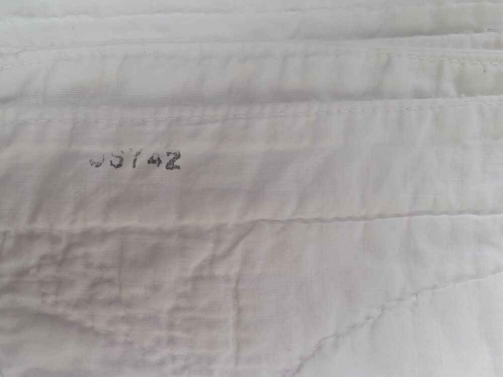 Hand embriodered large decorative antique white Durham Quilt