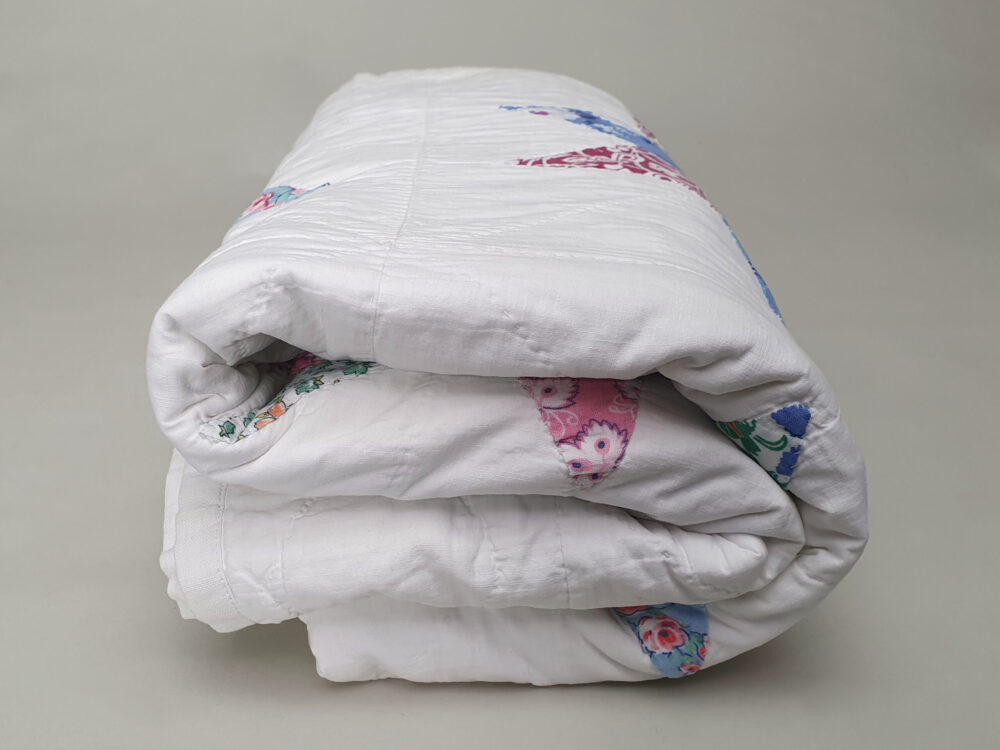 Handstitched patchwork antique Quilt with floral star designs