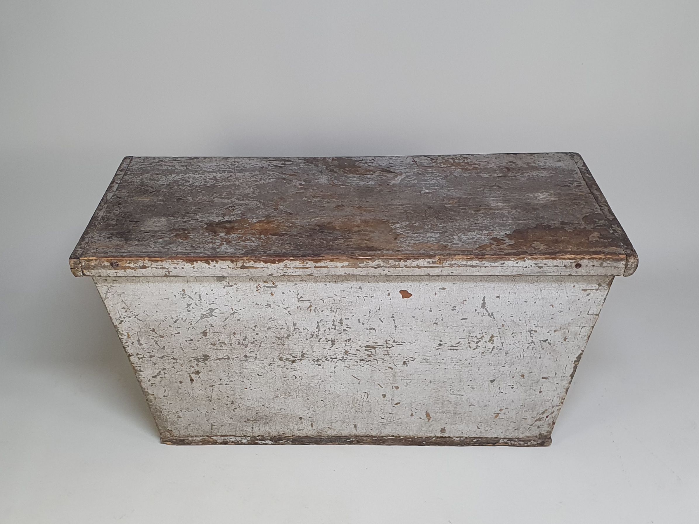 Hungarian Coffer in wonderful original dove grey paint