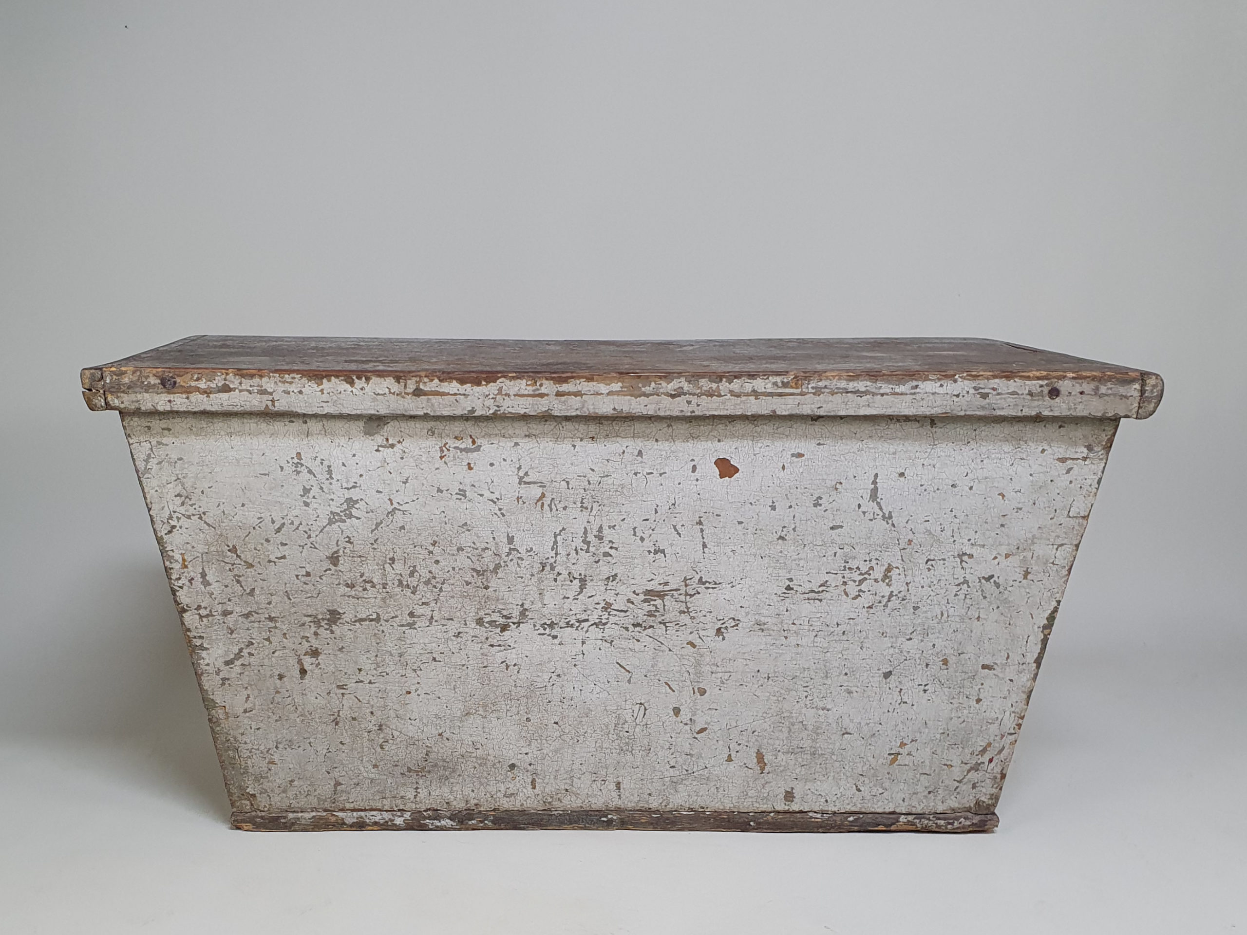 Hungarian Coffer in wonderful original dove grey paint