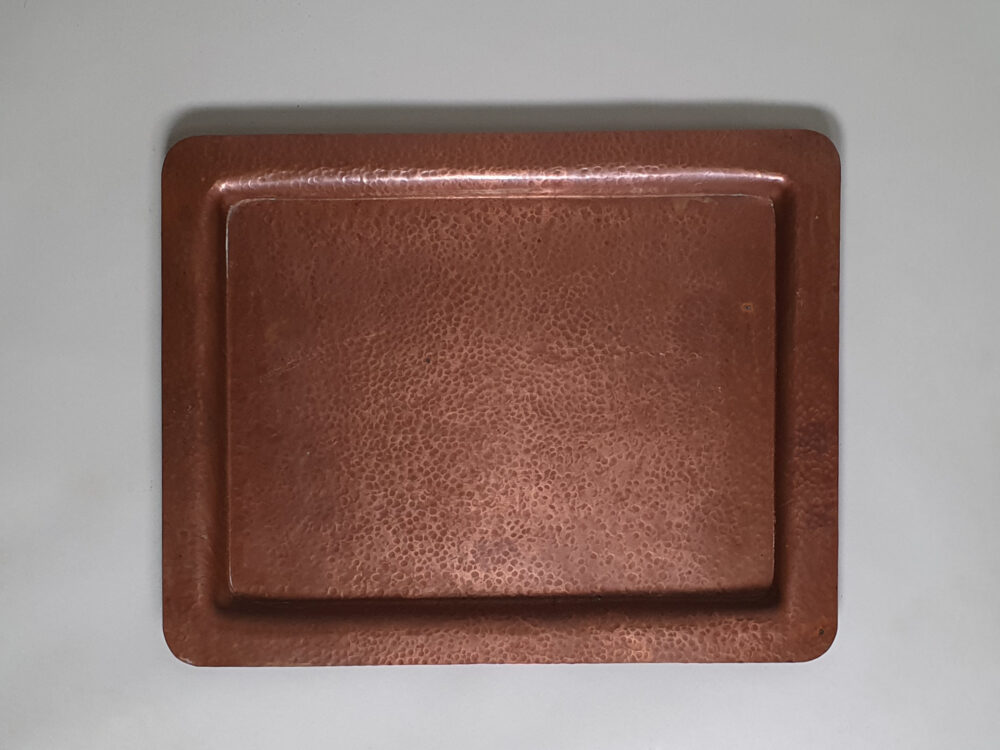 Antique Joseph Heinrichs Arts and Crafts hammered copper rectangular Drinks Tray