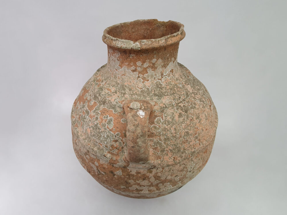 Large 19th century antique rustic pottery French terracotta Olive Pot
