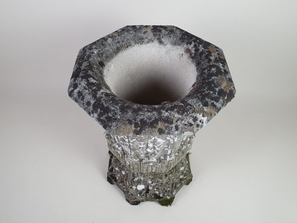 Large acanthus design well weathered composite Planter