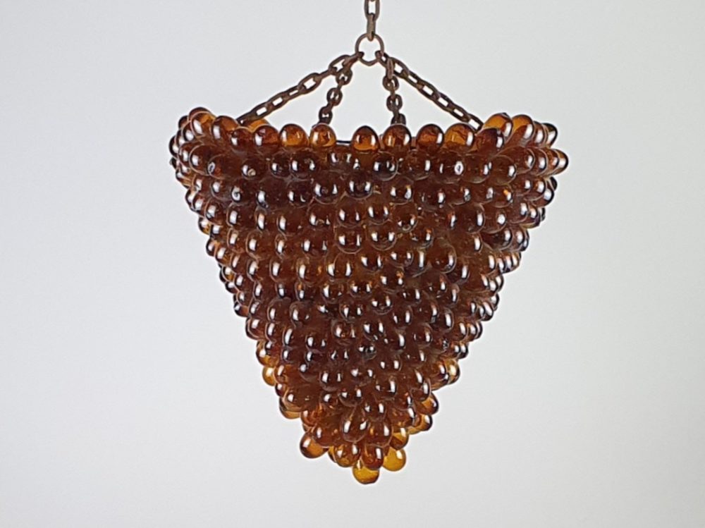 Large amber murano glass grape Ceiling Light