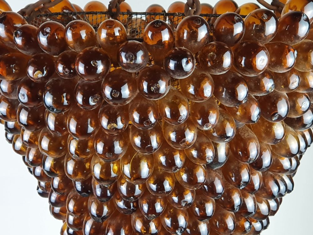Large amber murano glass grape Ceiling Light
