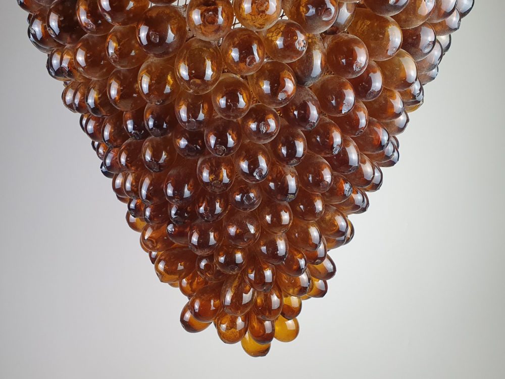 Large amber murano glass grape Ceiling Light