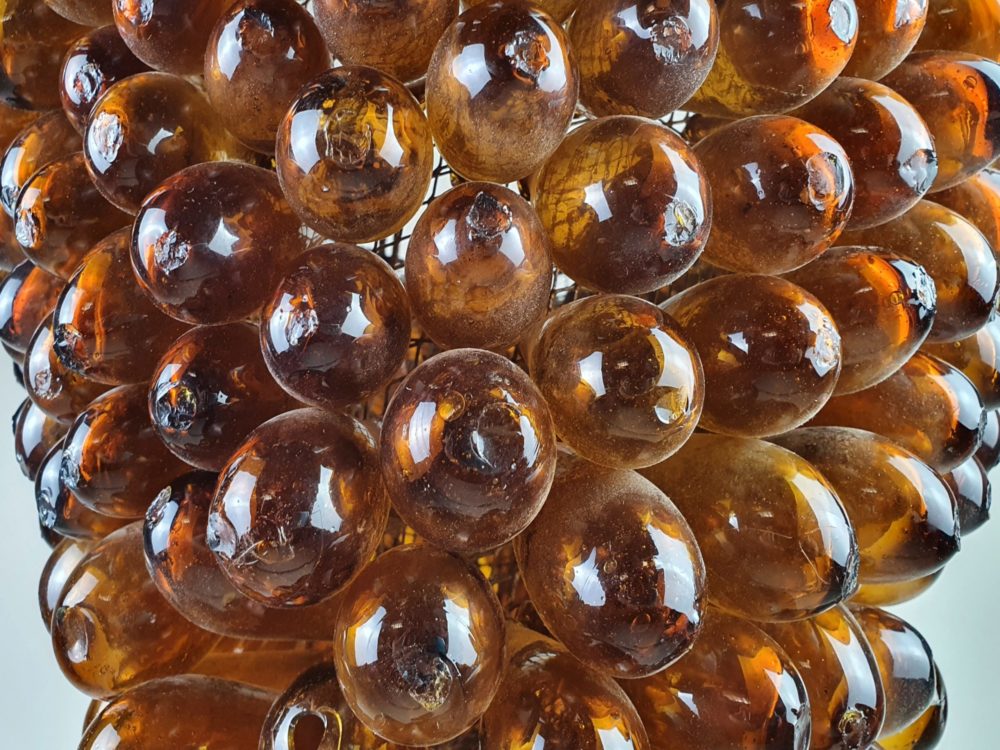 Large amber murano glass grape Ceiling Light