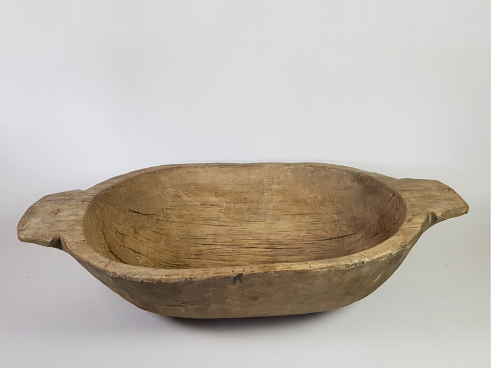 Large antique Eastern European wooden Dough Bowl