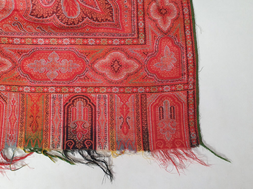 Large antique Victorian Paisley woollen piano Shawl