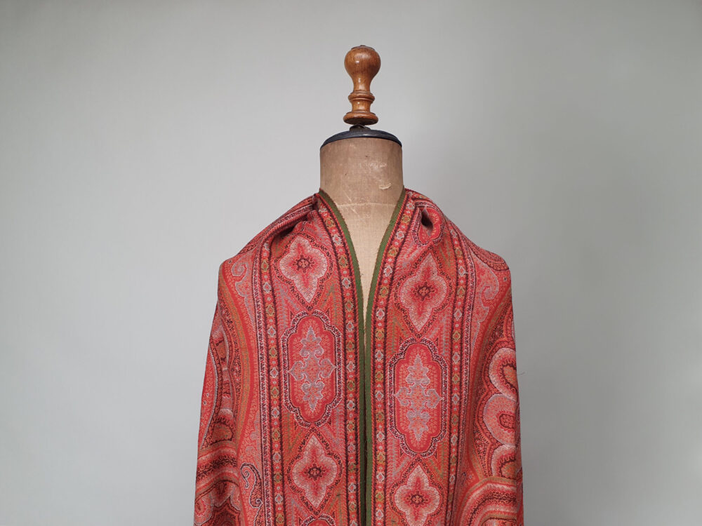 Large antique Victorian Paisley woollen piano Shawl