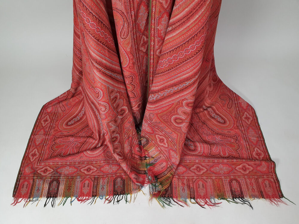 Large antique Victorian Paisley woollen piano Shawl