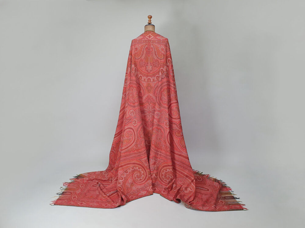 Large antique Victorian Paisley woollen piano Shawl