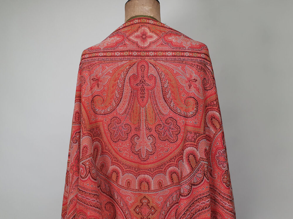 Large antique Victorian Paisley woollen piano Shawl