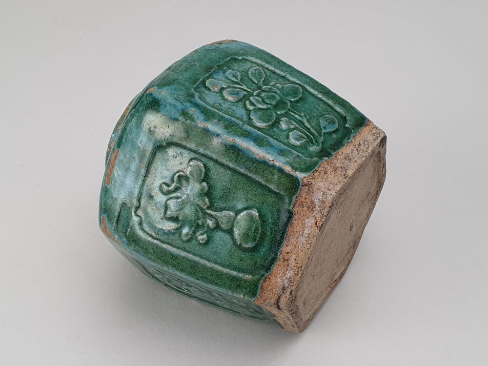 Large antique rustic pottery turquoise-green glazed Ginger Jar or Pot