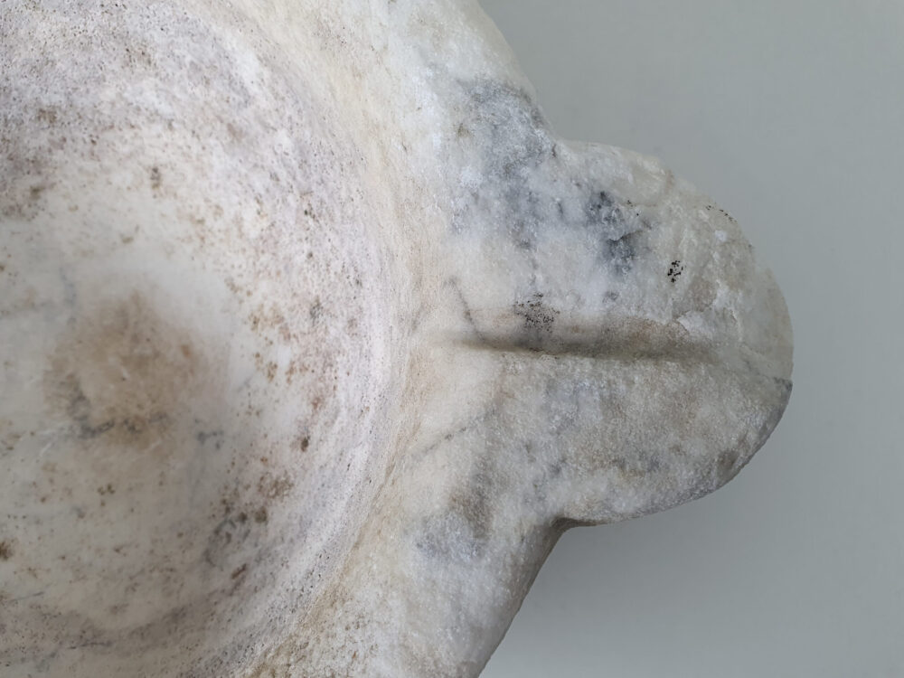Large decorative antique 19th century marble Mortar with wonderful patina