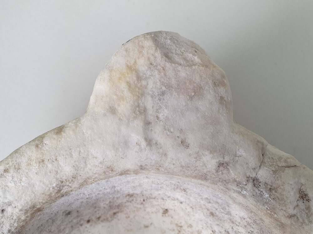 Large decorative antique 19th century marble Mortar with wonderful patina