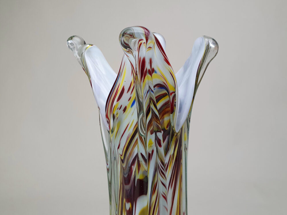 Large mid century antique murano 'end of the day' Splatter Glass Vase