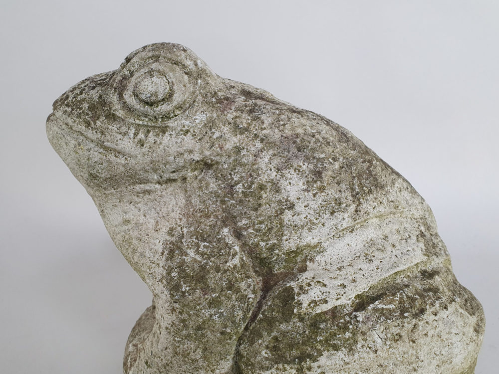 Large painted composite Toad antique garden Ornament