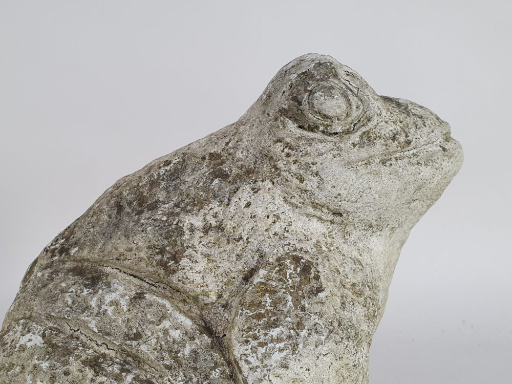 Large painted composite Toad antique garden Ornament