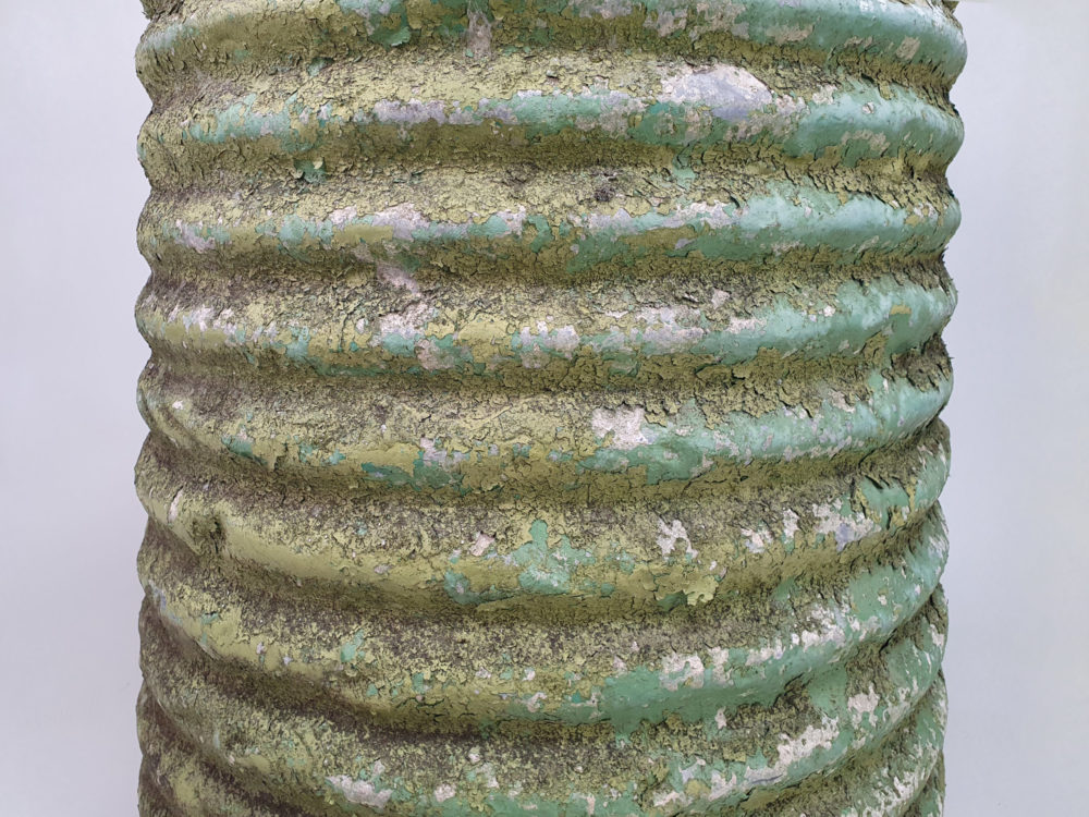 Large rustic antique galvanised Planter in original green paint