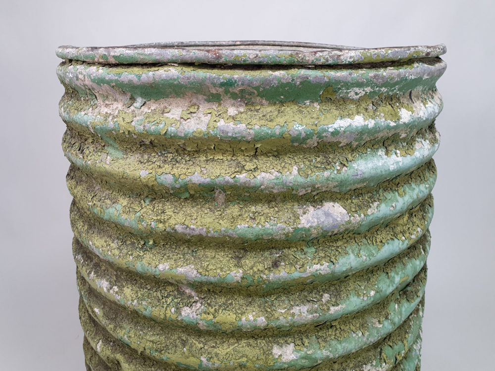 Large rustic antique galvanised Planter in original green paint
