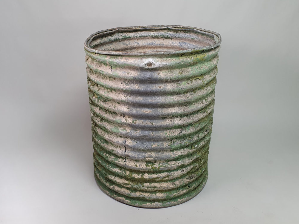Large rustic antique galvanised Planter in original green paint