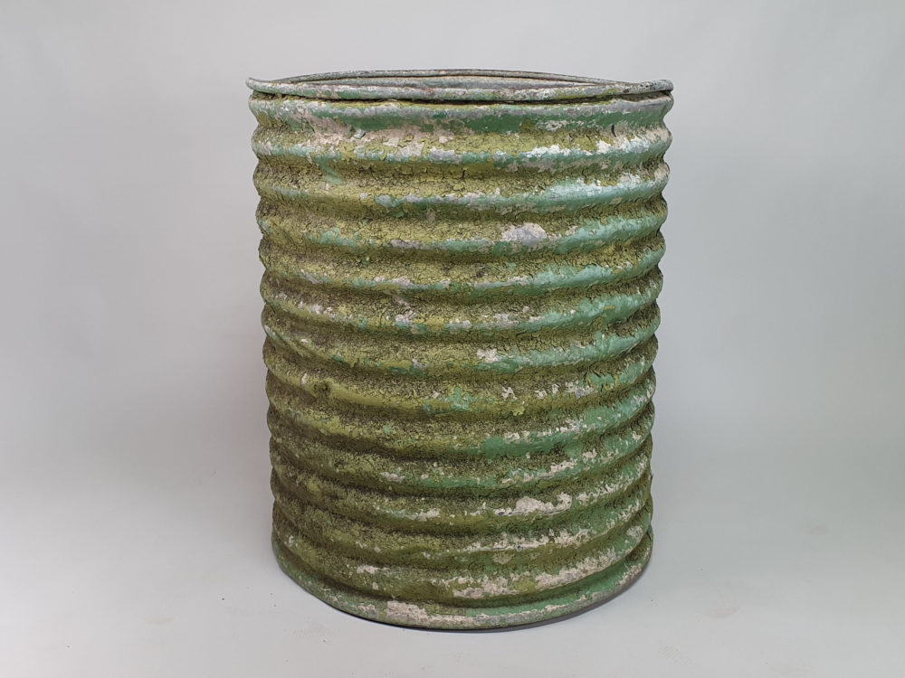 Large rustic antique galvanised Planter in original green paint