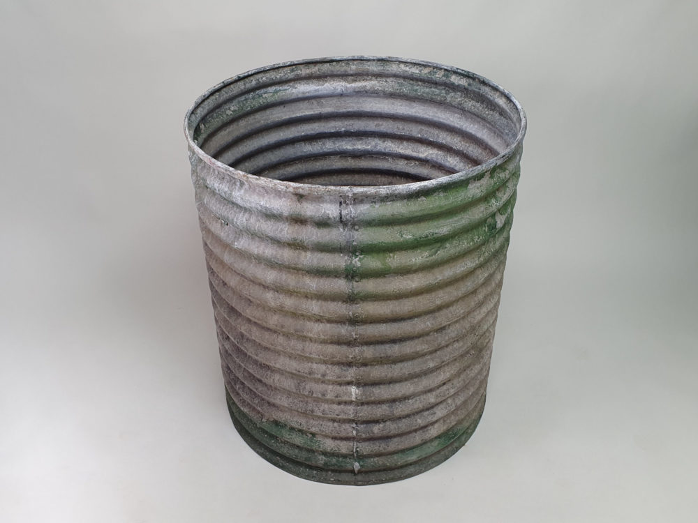 Large rustic antique galvanised Planter in original green paint