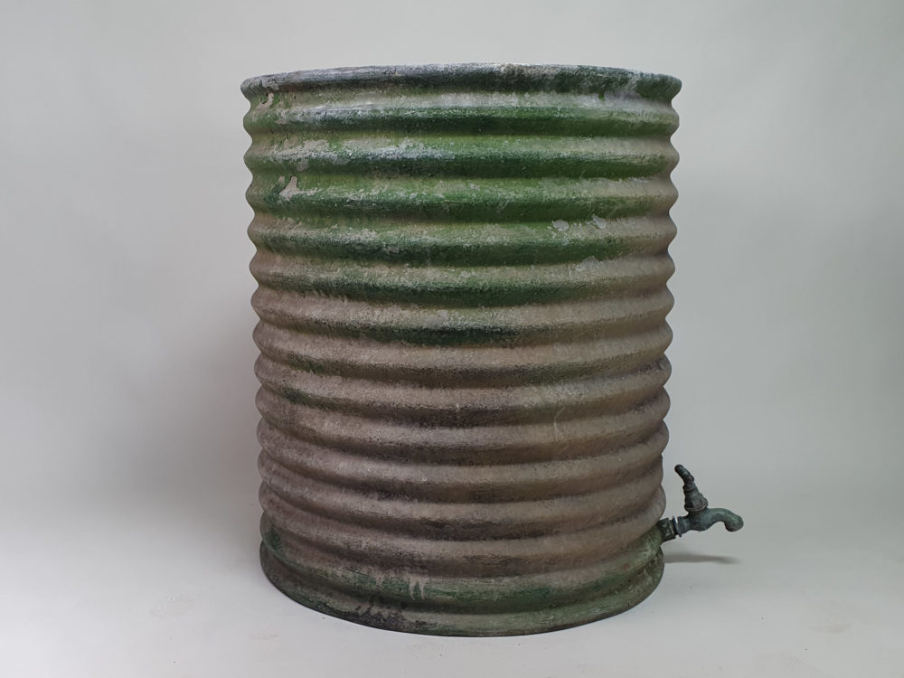 Large rustic antique galvanised Planter in original green paint
