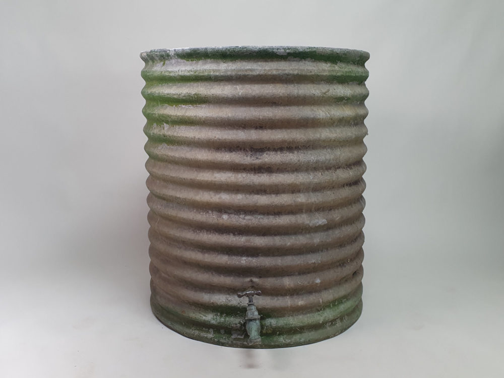 Large rustic antique galvanised Planter in original green paint