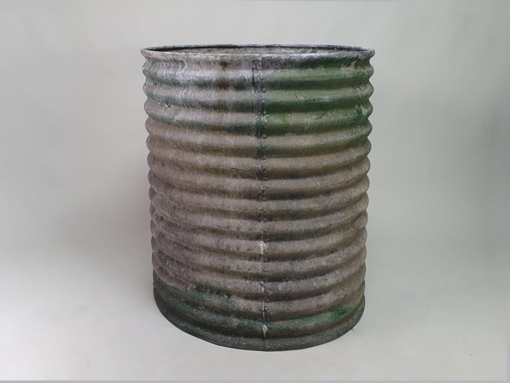 Large rustic antique galvanised Planter in original green paint