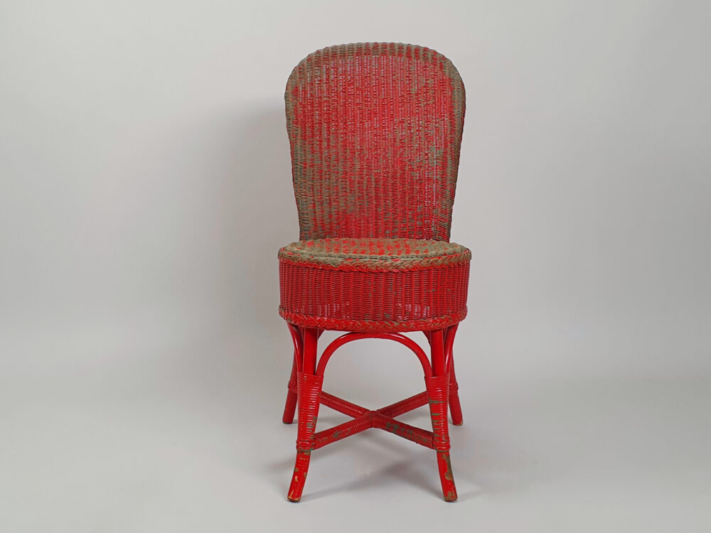 Lloyd Loom antique chair in original red paint