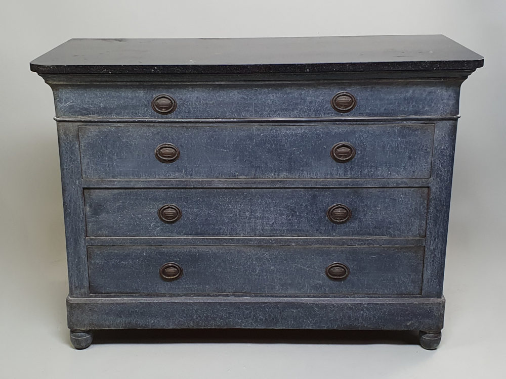 French antique Louis-Philippe Commode with granite top