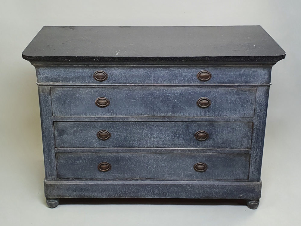 French antique Louis-Philippe Commode with granite top