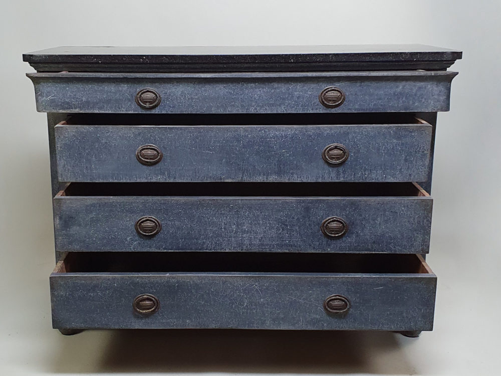 French antique Louis-Philippe Commode with granite top