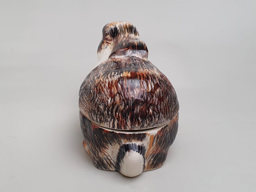 Michel Cougant antique ceramic French terrine Rabbit