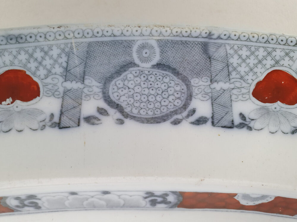 Mid 19th century Masons red & grey India Pattern Meat Plate or Platter