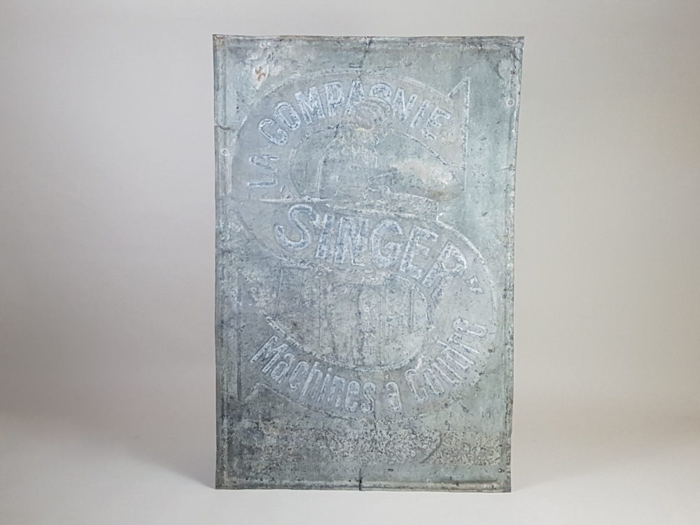French Zinc Singer Sewing Machine Shop Sign